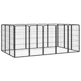 16-Panel Dog Playpen Black 50x100 cm Powder-coated Steel 3115960