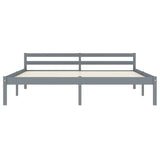Bed Frame Grey Solid Pine Wood, Plywood Super King Durable 283201