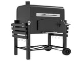 Charcoal Barbecue Grill Trolley Garden Smoker with Shelves, Adjustable Height, Thermometer on Lid, T3398P318759