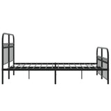 Metal Bed Frame without Mattress with Footboard Black 137x190cm 376617