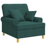 XL Armchair with Cushions Dark Green Fabric 42043488