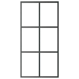 Sliding Door ESG Glass and Aluminium 102x205 cm Black 151013