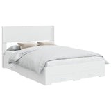 Bed Frame with Storage and Headboard White Engineered Wood 3414445