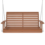 ZNTS Garden Swing Bench with Metal Chains Brown Solid Wood Fir 4008981