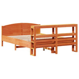 Bed Frame without Mattress Wax Brown 140x190 cm Solid Wood Pine 3306233
