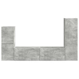 TV Cabinet Set Wall-mounted 4 pcs Concrete Grey Engineered Wood 3409027