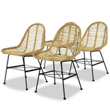 Dining Chairs 4 pcs Natural Rattan 244570