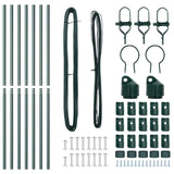 Fence Post 7 pcs Green Steel 42004198