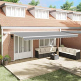 Awning Frame with LED Strip Lights White 600 x 350 cm Aluminium 313208