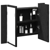 Bathroom Mirror Cabinet with Shelf Black Oak 60 x 12 x 45 cm 862550