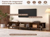 180*40*40cm Oval TV Stand in Dark Walnut, Rattan Design - MDF Design, 30 kg Load Capacity, Roll-Up N605P439647N