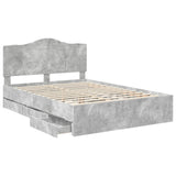 Bed Frame with Drawer Concrete Grey 160 x 200 cm Engineer Wood 3413397