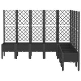 Garden Planter with Trellis Black 200x160x142 cm PP 367943