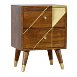 Gold Geometric Chestnut Bedside IN430