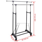 Adjustable Clothes Racks 2 pcs 2 Hanging Rails 270182