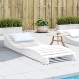 Sun Lounger White 205x60x31.5 cm Solid Wood Pine 832574