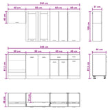 Kitchen Unit LYON 8 pcs Sonoma Oak Engineered Wood 3438213