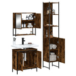 ZNTS 3 Piece Bathroom Furniture Set Smoked Oak Engineered Wood 3214682