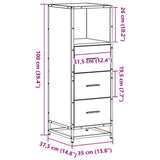 Bathroom Cabinet Brown Oak 35x37.5x100 cm Engineered Wood 849253
