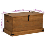 ZNTS Storage Chest HALDEN 91x48x47 cm Solid Wood Pine 4018401