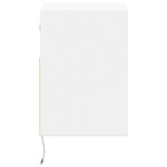 ZNTS Wall-mounted Bedside Cabinet with LED Lights White 3307975