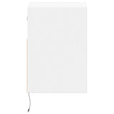 ZNTS Wall-mounted Bedside Cabinet with LED Lights White 3307975