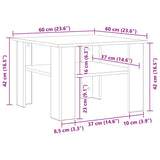 Coffee Table Old Wood 60x60x42 cm Engineered Wood 855794
