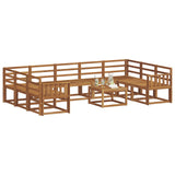Outdoor Sofa Set 10 pcs Natural Solid Acacia Wood 3367012