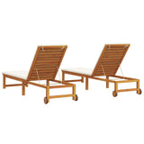 Sun Lounger 2 pcs Brown 53 x 202 x 89cm Solid Acacia wood 3333830