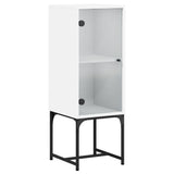 Side Cabinet with Glass Doors White 35x37x100 cm 836553