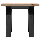 ZNTS Coffee Table Y-Frame 40x40x35 cm Solid Wood Pine and Steel 3282702