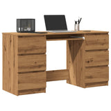 ZNTS Writing Desk Artisan Oak 140x50x77 cm Engineered Wood 855961