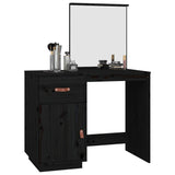 Dressing Table Black 95x50x134 cm Solid Wood Pine 820091