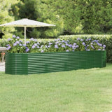 Garden Raised Bed Galvanised Steel 396x100x68 cm Green 319073