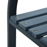 Garden Chair Set of 2 Grey Wood and Steel Medium Durable 47938