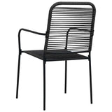 312156 Garden Chairs 4 pcs Cotton Rope and Steel Black