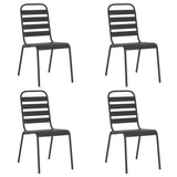 Garden Dining Set Anthracite Steel Medium Stackable 3187986