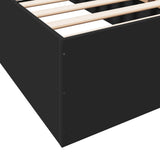 Bed Frame without Mattress Black 75x190 cm Small Single Engineered Wood 841987