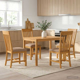 Dining Set 5 pcs Grey Solid Oak Wood 3430244