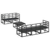 Garden Sofa Set with Cushion 6 pcs Black Steel 3378948