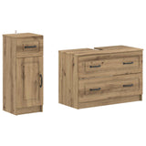 2 Piece Bathroom Cabinet Set UTRECHT Artisan Oak 3417737