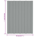 Roof Panel 36 pcs Grey 60 x 45 cm Galvanised steel 42047103