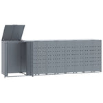 Wheelie Bin Storage for 5 Bins Grey 345x79x117 cm Steel 3279990
