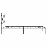 Metal Bed Frame without Mattress with Headboard Black 100x190cm 376496