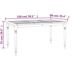 Batavia Table 150x90x75 cm Solid Wood Teak 319165