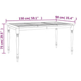 Batavia Table 150x90x75 cm Solid Wood Teak 319165