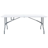 Garden Dining Set White and black Steel with powder coat, HDPE 48833