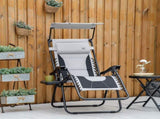 Zero Gravity Lounger Chair, Folding Reclining Patio Chair with Shade Cover, Padded Seat, Cup Holder, T3398P323989