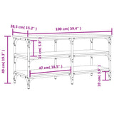 Shoe Bench Black 100x38,5x49 cm Engineered Wood 839043