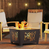 Fire Pit Black 60 x 60 x 40 cm Steel 858914